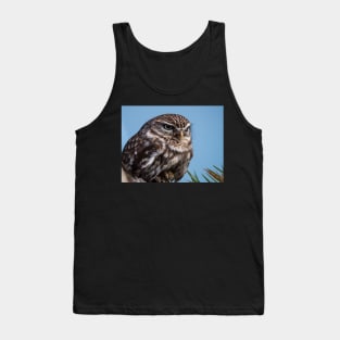 Little owl perched on at tree trunk Tank Top